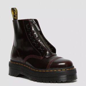 Dr. Martens Women's Burgundy Leather Boots